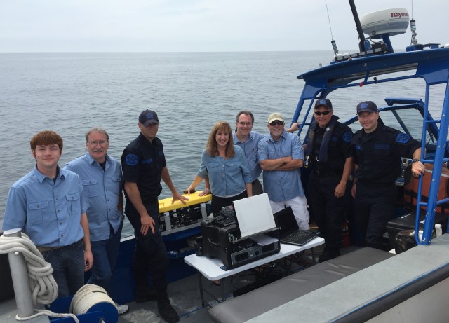 John V Moran ROV team MRSA members in Blue shirts with Michigan State Police