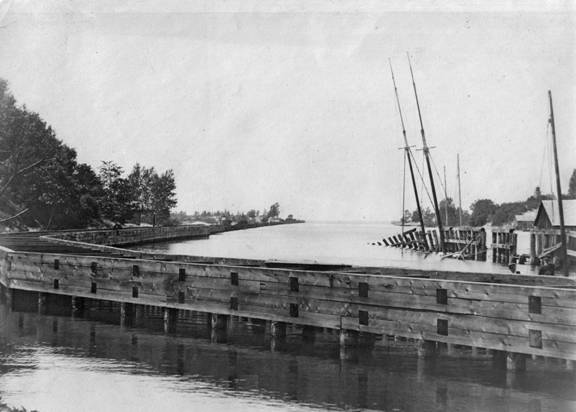 Condor sunk at the dock in OxBow