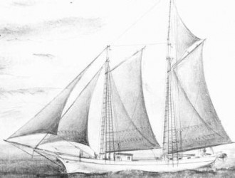 A typical two-masted schooner