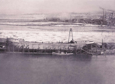 The Akeley under Construction at Grand Haven